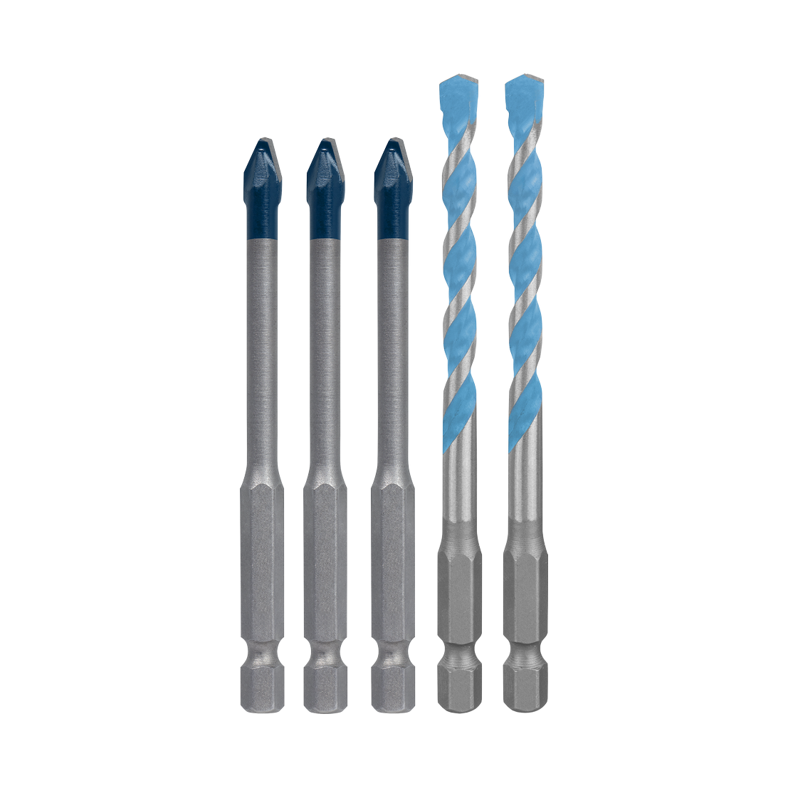 Bosch EXPERT HEX-9 Hard Ceramic und HEX-9 Multi Construction Bohrer-Set, 5-teilig