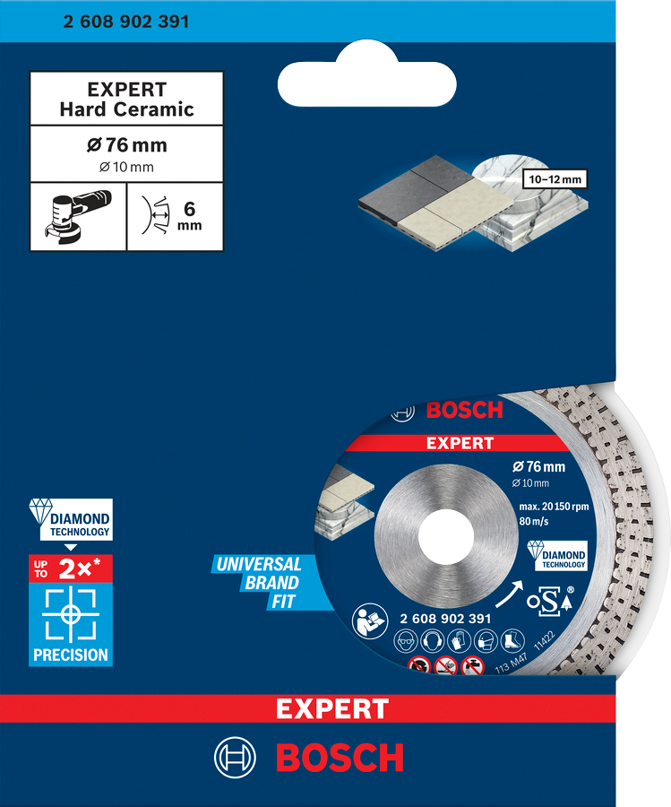 Bosch EXPERT Hard Ceramic Diamanttrennscheibe, 76 x 1.5 x 10 mm