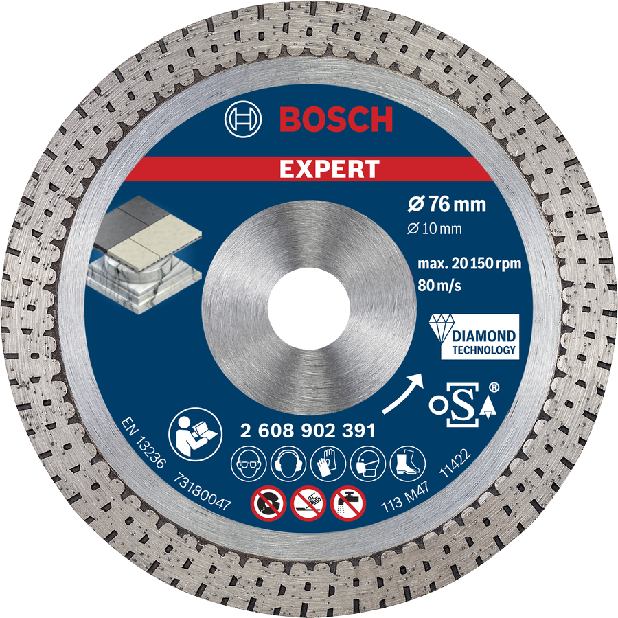 Bosch EXPERT Hard Ceramic Diamanttrennscheibe, 76 x 1.5 x 10 mm