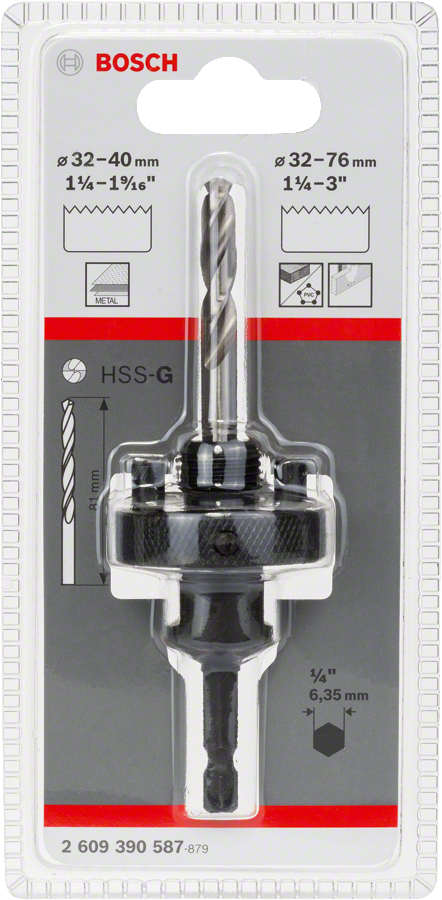 Bosch Sechskant-Steckdosenadapter für Lochsägen mit 32 bis 76 mm