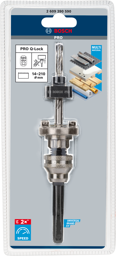 Bosch PRO Q-Lock Aufsteckhalter, SDS plus Aufnahme für Quick Change-System für Lochsägen mit SDS plus