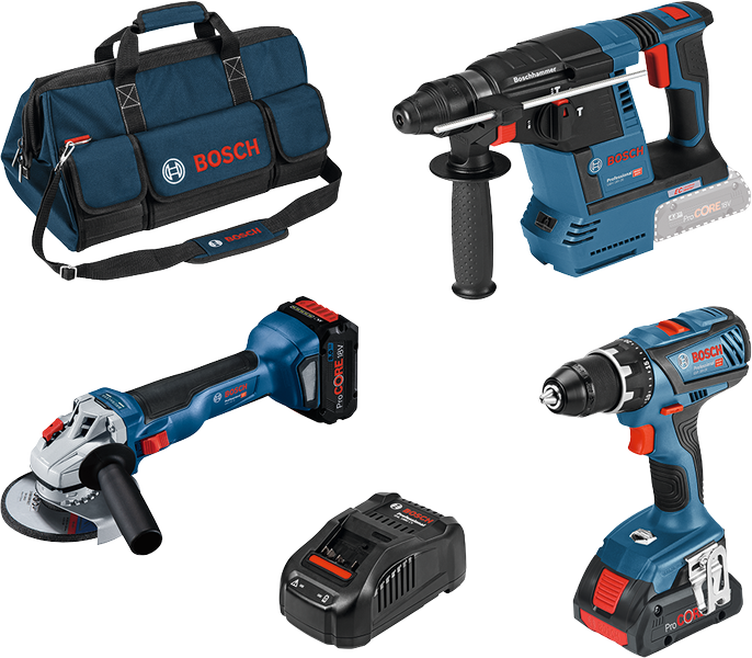 Akku-Maschinen-Sets BOSCH 3 Tool Kit Profi-Set