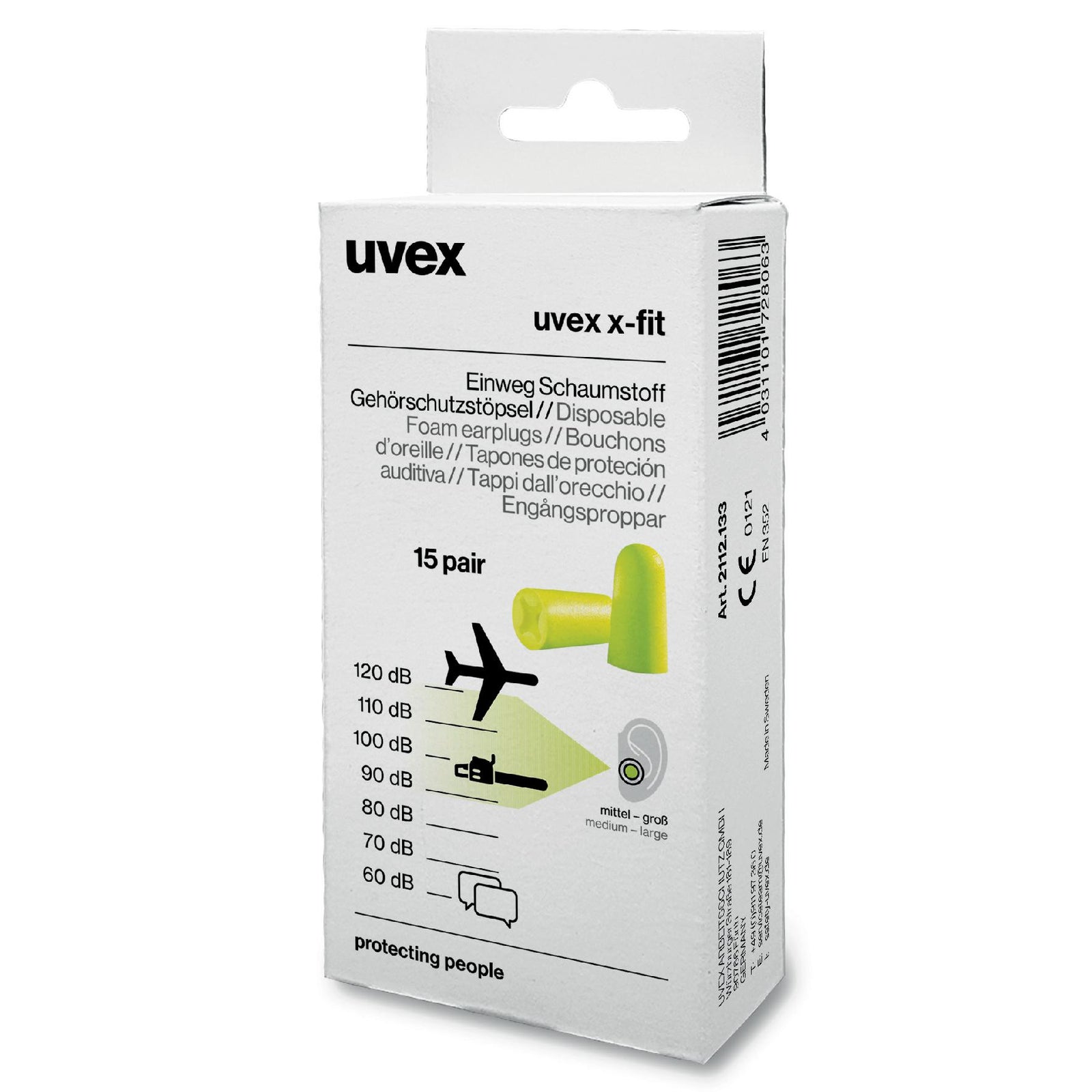 uvex x-fit Gehörschutzstöpsel SNR 37 dB 15 Paar in Retail-Minibox - MELTEC GmbH