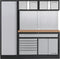 MOBILIO 2er Kombi breit, Lochwand, 1t Hochschrank, Buche
