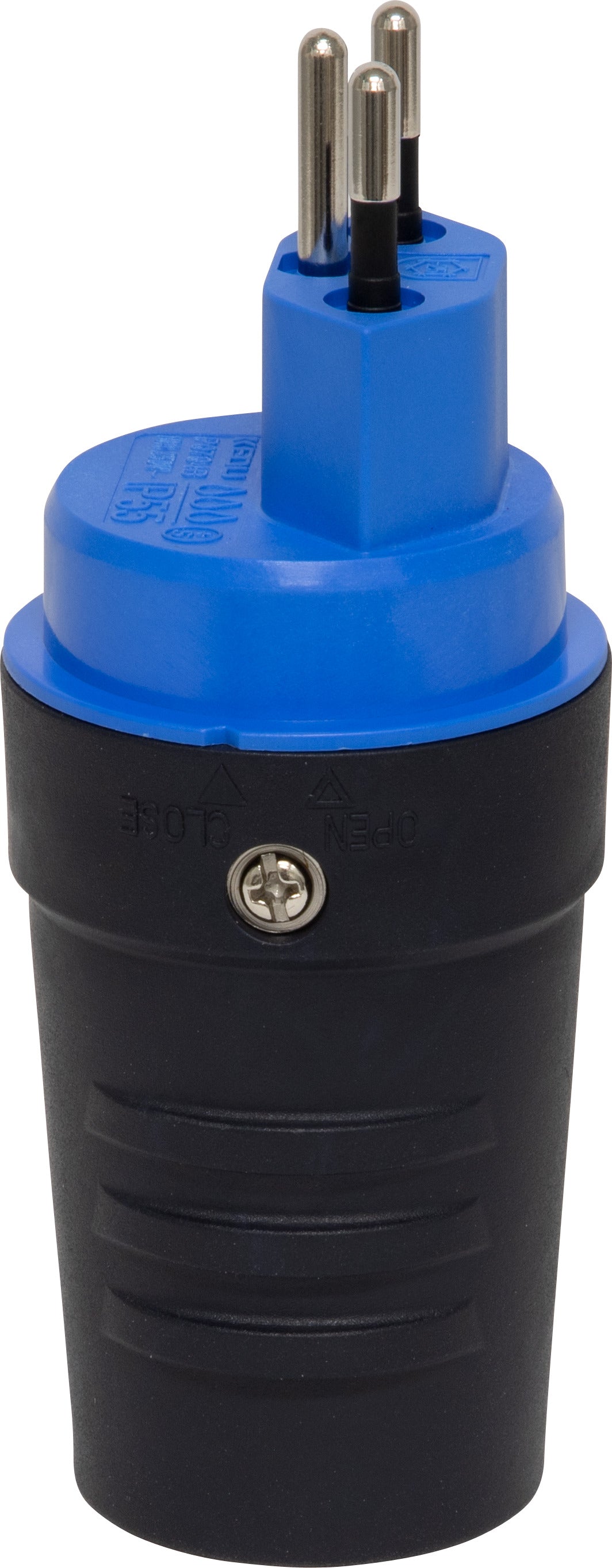 Stecker T13, 230V/10A, blau/schwarz, IP55 - MELTEC GmbH