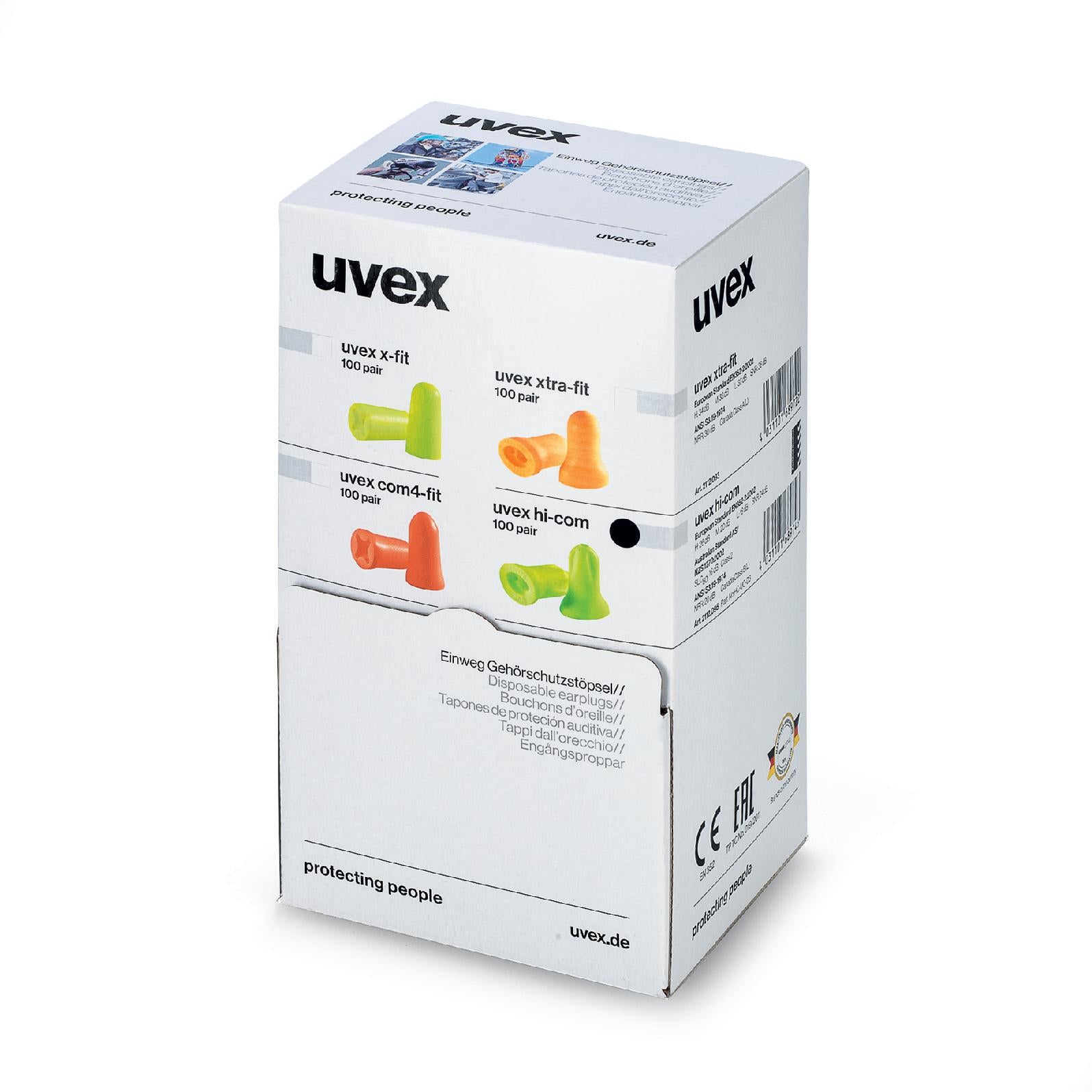uvex hi-com Gehörschutzstöpsel SNR 26 dB 100 Paar paarweise im Beutel
