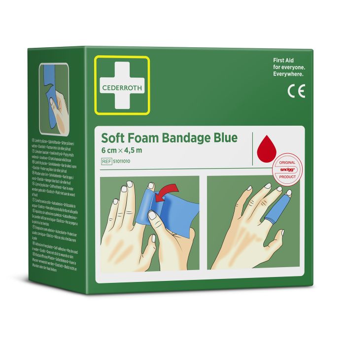 95893 Spezialverband Soft Foam Bandage 6 Cm X 4,5 M Cederroth Ref 51011010, Blau - MELTEC GmbH