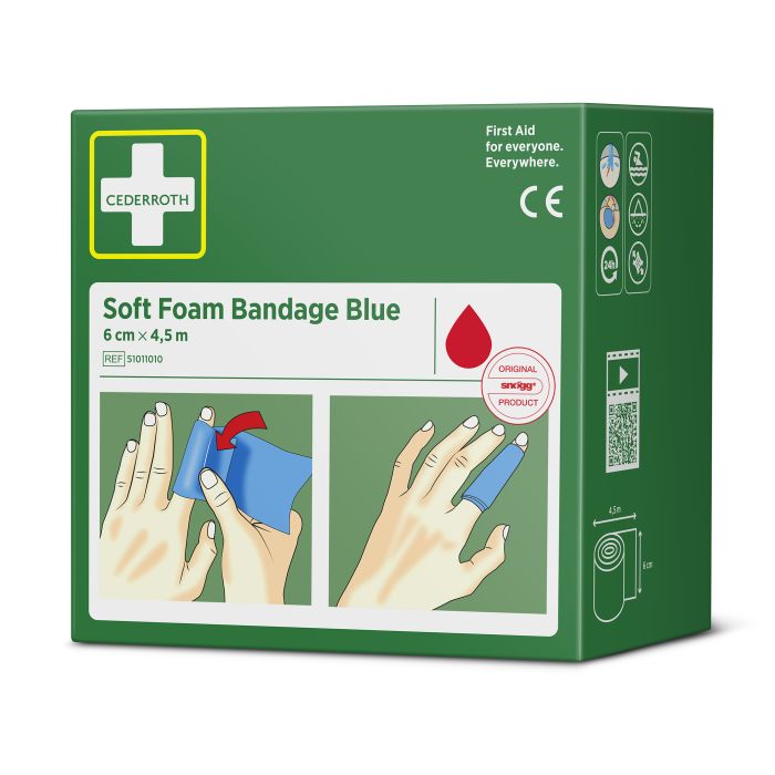 95893 Spezialverband Soft Foam Bandage 6 Cm X 4,5 M Cederroth Ref 51011010, Blau - MELTEC GmbH