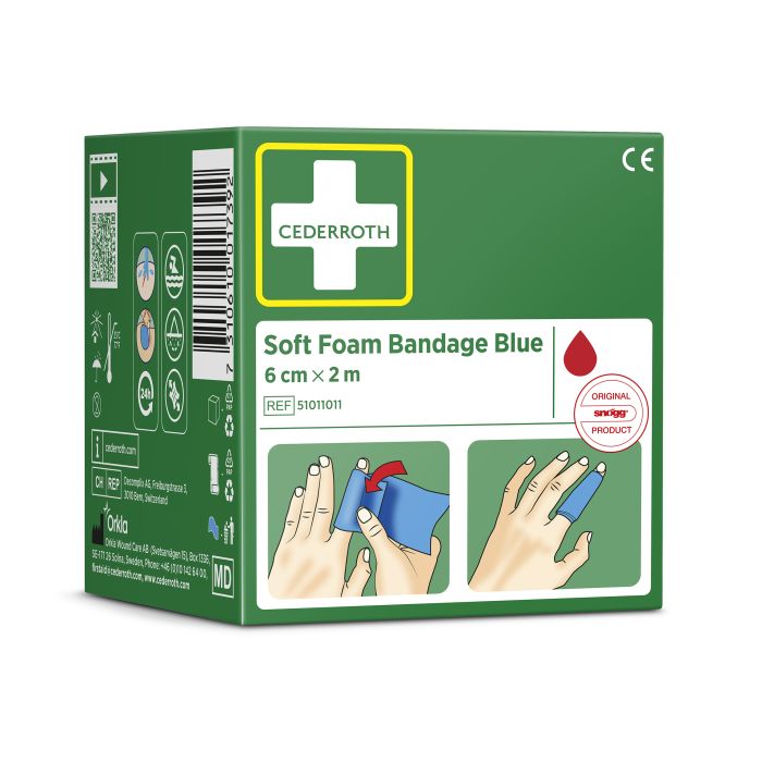 95892 Spezialverband Soft Foam Bandage 6 Cm X 2 M Cederroth Ref 51011011, Blau - MELTEC GmbH