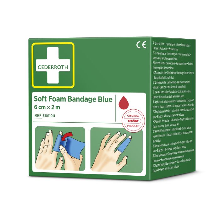 95892 Spezialverband Soft Foam Bandage 6 Cm X 2 M Cederroth Ref 51011011, Blau - MELTEC GmbH