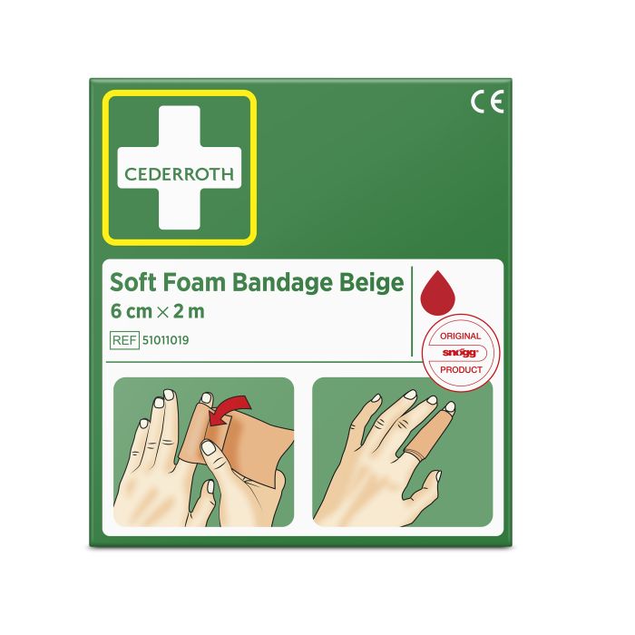 95898 - Spezialverband Soft Foam Bandage 6 Cm X 2 M Cederroth Ref 51011019, Beige - MELTEC GmbH