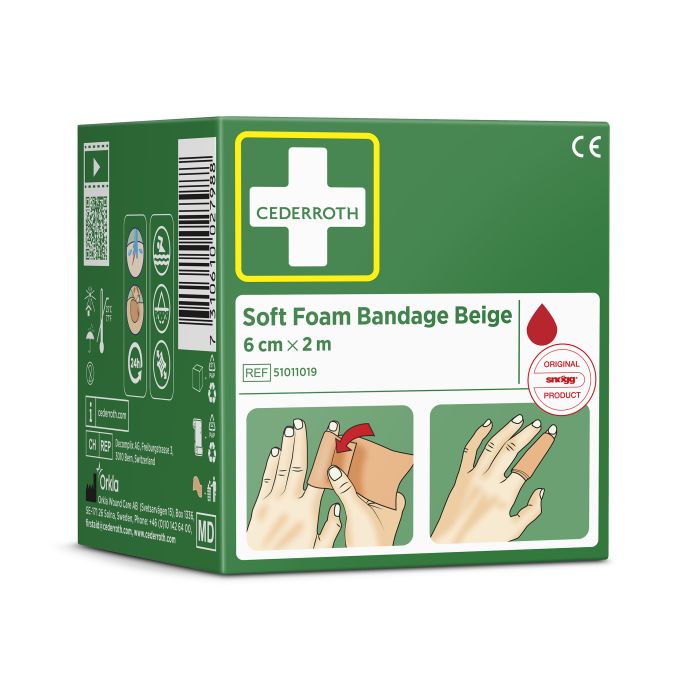 95898 - Spezialverband Soft Foam Bandage 6 Cm X 2 M Cederroth Ref 51011019, Beige - MELTEC GmbH