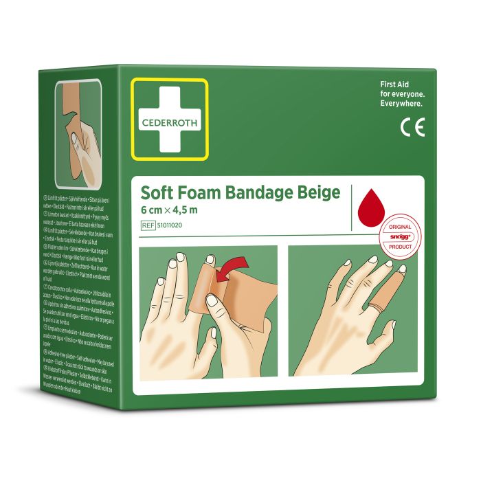 95896 Spezialverband Soft Foam Bandage 6 cm x 4,5 m REF 51011020, beige - MELTEC GmbH