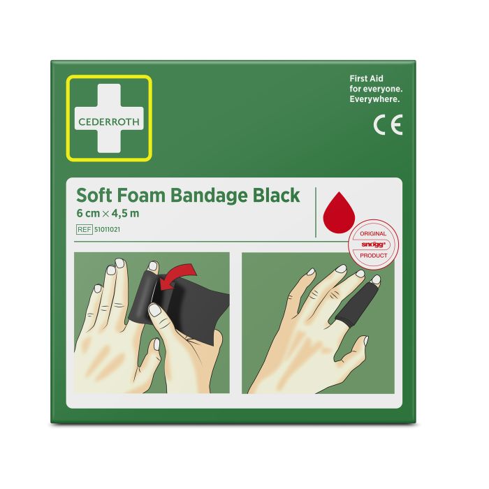 95897 Spezialverband Soft Foam Bandage 6 cm x 4,5 m Cederroth Ref 51011021, schwarz