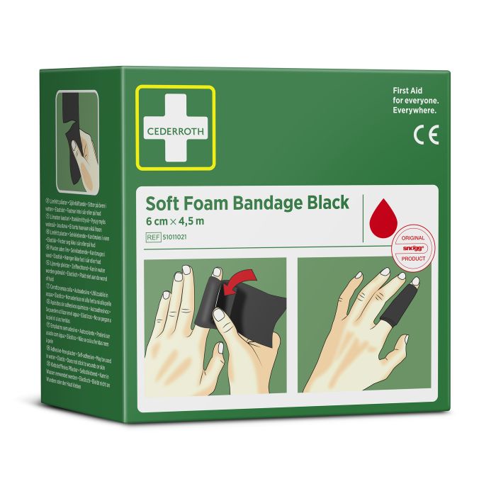 95897 Spezialverband Soft Foam Bandage 6 cm x 4,5 m Cederroth Ref 51011021, schwarz