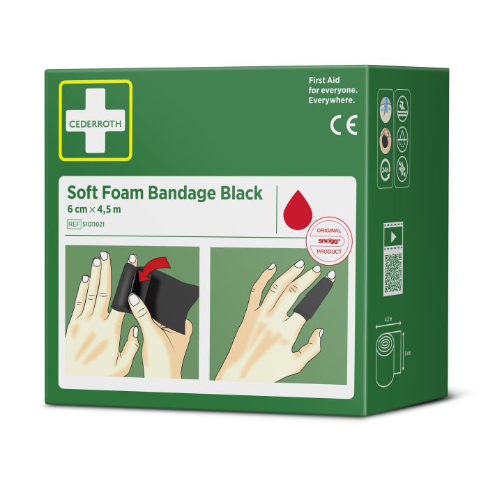 95897 Spezialverband Soft Foam Bandage 6 cm x 4,5 m Cederroth Ref 51011021, schwarz - MELTEC GmbH