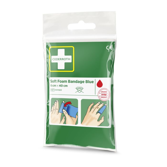95895 Spezialverband Soft Foam Bandage -pocket Size 6 Cm X 40 Cm Cederroth Ref 51011023, Blau - MELTEC GmbH