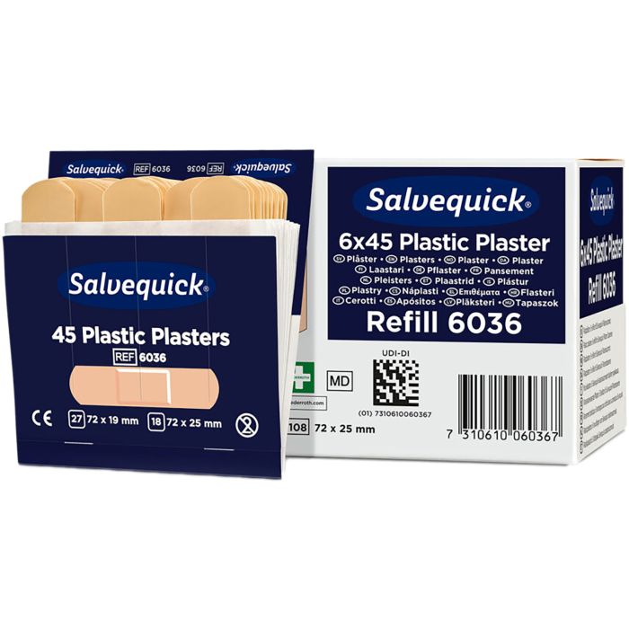 95900 Plastikheftpflaster, wasserabweisende Pflaster Salvequick REF 6036 - MELTEC GmbH