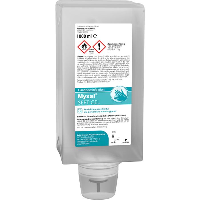 92180 Händedesinfektionsgel Myxal Sept Gel, 1000 ml zu Spender Variomat Eco - MELTEC GmbH