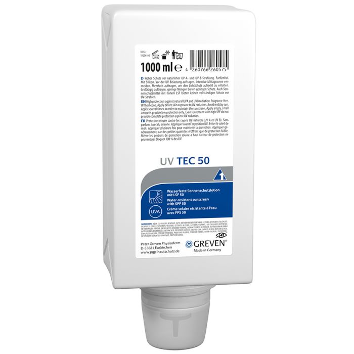 92600 - Sonnenschutzlotion Greven Uv Tec 50, 1000 Ml Zu Spender Variomat Eco - MELTEC GmbH