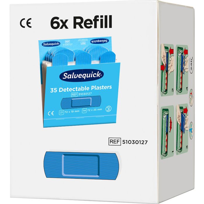 95940 Textilheftpflaster SALVEQUICK Pflaster detektierbar, blau REF 51030127 - MELTEC GmbH