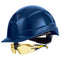 uvex pheos IES Schutzhelm blau mit Schutzbrille 9192385
