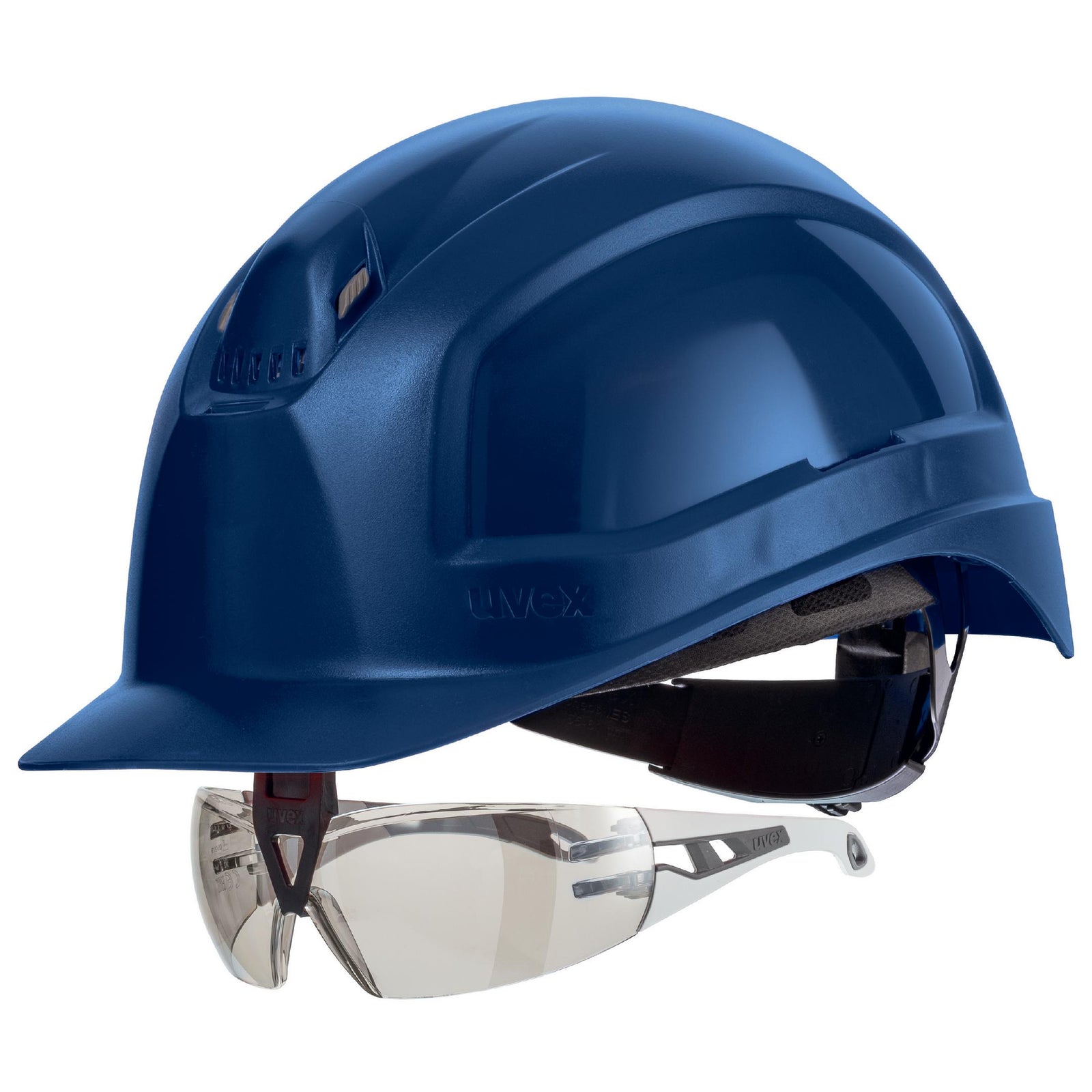 uvex pheos IES Schutzhelm blau mit Schutzbrille 9192881