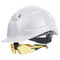 uvex pheos IES Schutzhelm weiß mit Schutzbrille 9192385