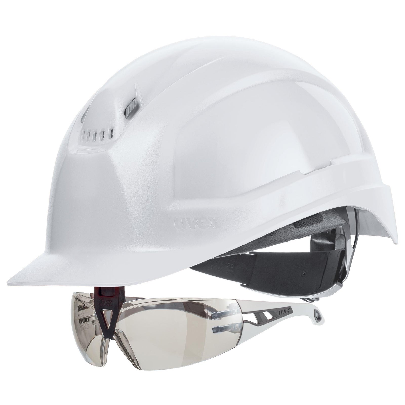 uvex pheos IES Schutzhelm weiß mit Schutzbrille 9192881