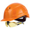 uvex pheos IES Schutzhelm orange mit Schutzbrille 9192385