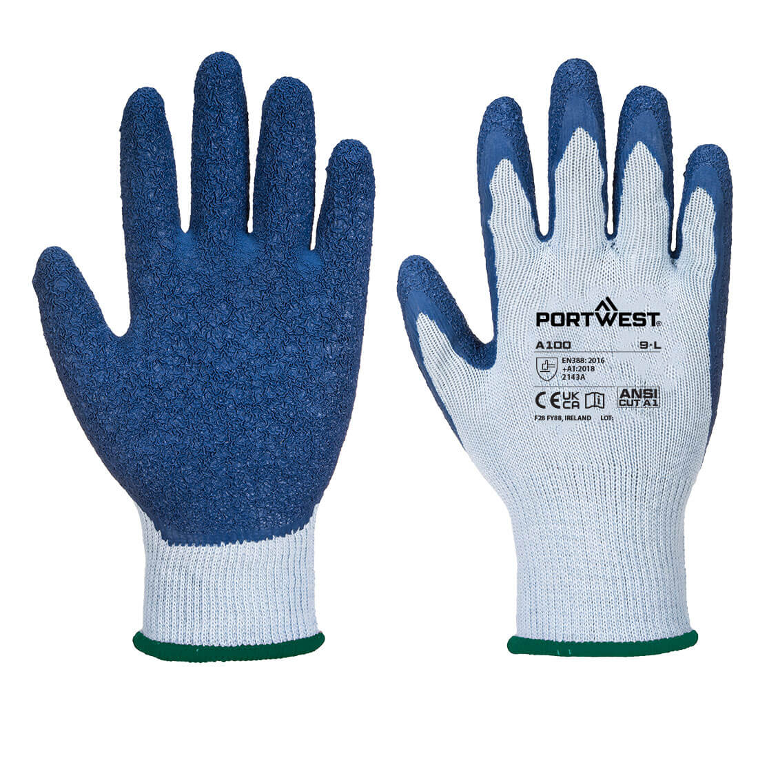 Grip Latex-Handschuh - Grau/Blau (G4R)