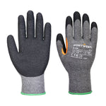 Grip 10 Latex-Handschuh mit verstärktem Daumen (Pk12) - Grau/Schwarz (G8R)