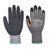 Grip 10 Latex-Handschuh mit verstärktem Daumen (Pk12) - Grau/Schwarz (G8R)