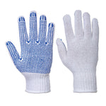 Klassischer Noppen- Handschuh - Weiss/Rot (WBR)