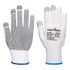 Grip 13 PVC gepunkteter Touchscreen-Handschuh (Pk12) - Weiss/Grau (W7R)