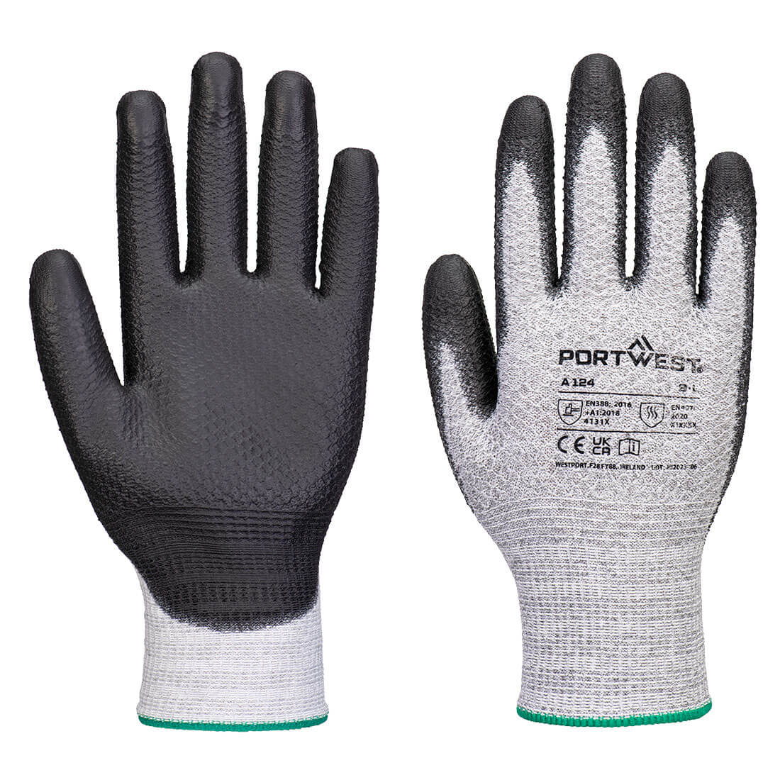 Grip 13 PU Diamond Strickhandschuh (Pk12) - Grau/Schwarz (G8R)
