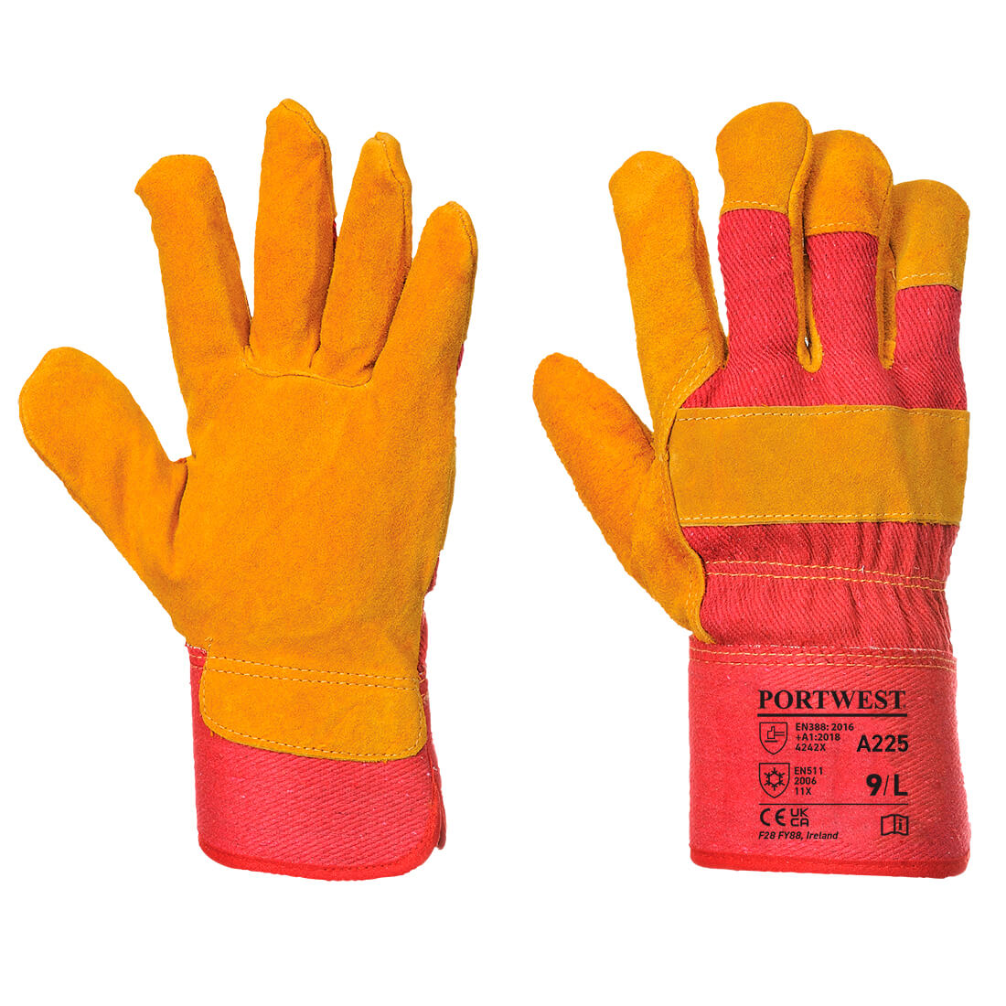 Fleece gefütterter Rigger Handschuh - Rot (RER)
