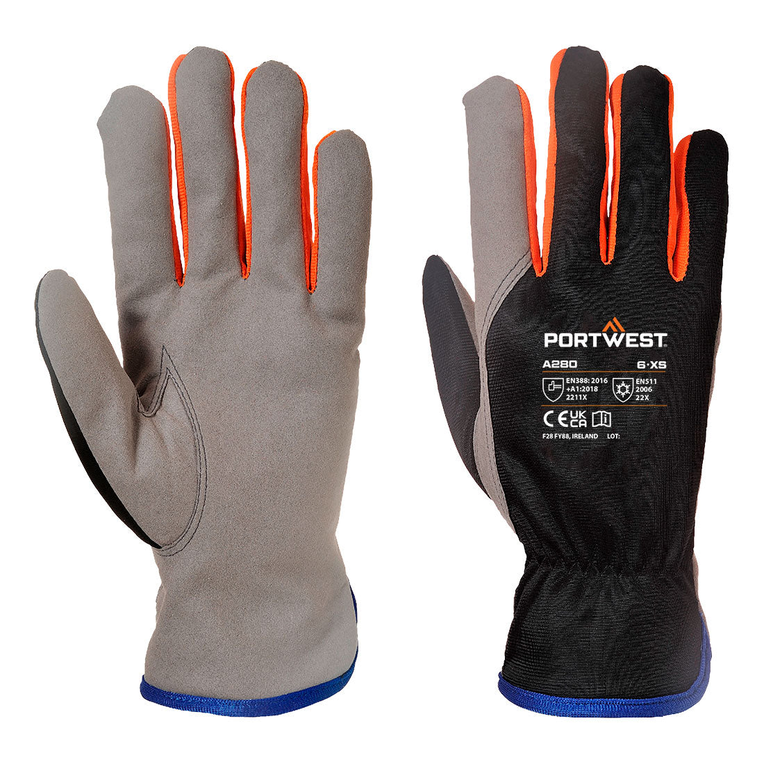 Wintershield Handschuh - Schwarz/Orange (K1R)