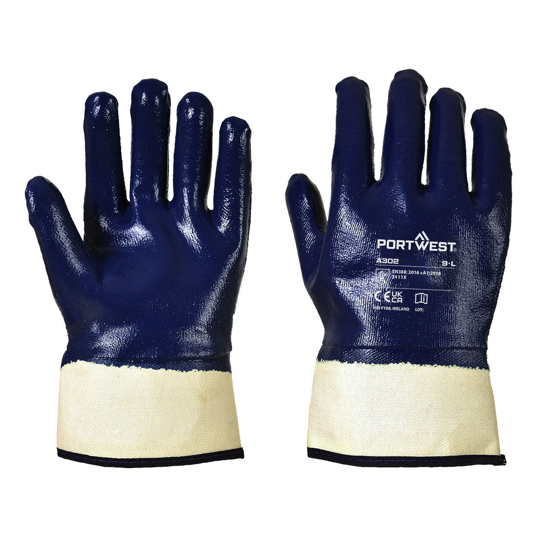 Vollgetauchter Nitrilhandschuh mit Stulpe - Marine (NAR)