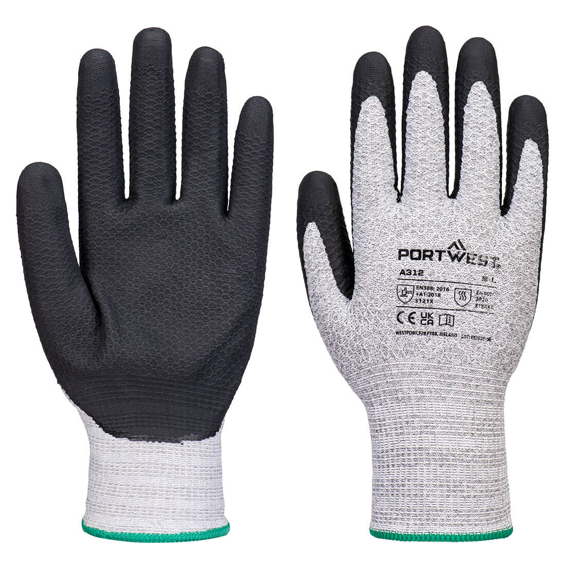 Grip 13 Nitrile Diamant-Strickhandschuh (Pk12) - Grau/Schwarz (G8R)