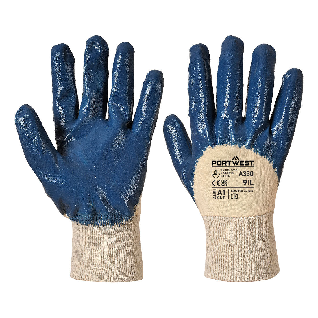 Dünner Nitrilhandschuh Mit Strickbund - Marine (NAR)