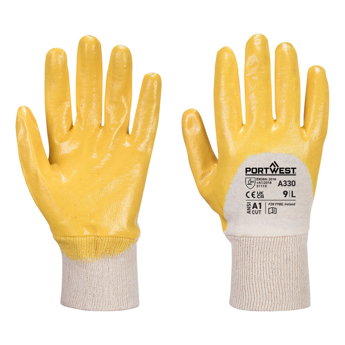 Dünner Nitrilhandschuh Mit Strickbund - Gelb (YER)