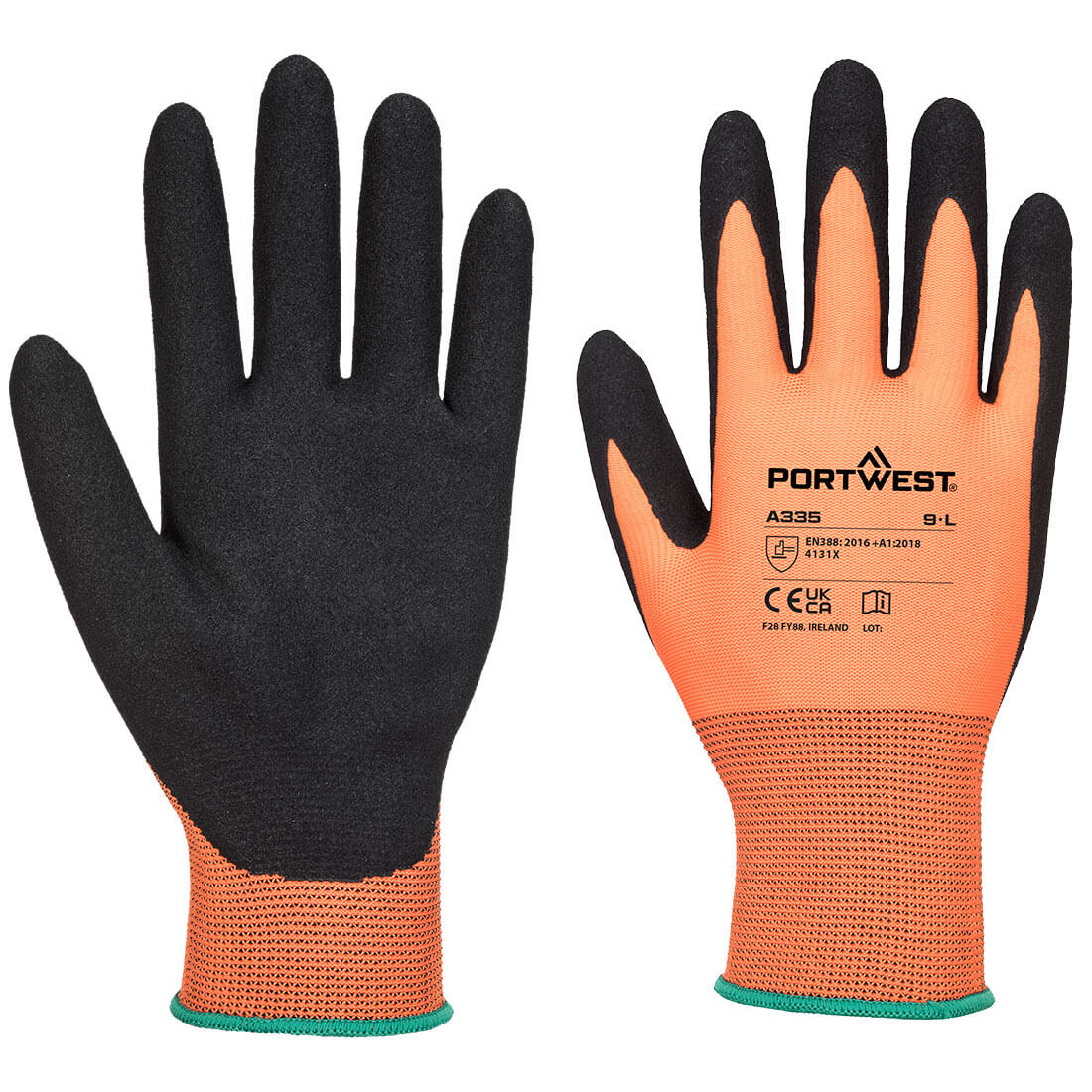 Dermi-Grip NPR15 Nitril-Handschuh - Orange/Schwarz (O8R)