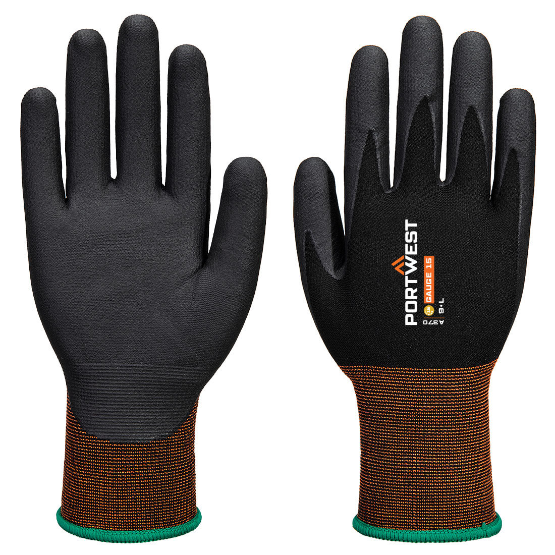 GP Grip 15 Nitril-Mikroschaum-Handschuh - Schwarz (K8R)