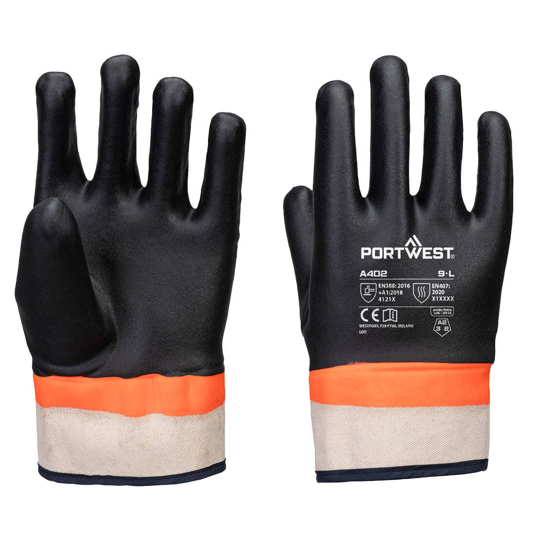 Grip PVC Double-Dipped Sandy - Schwarz/Orange (K1R)