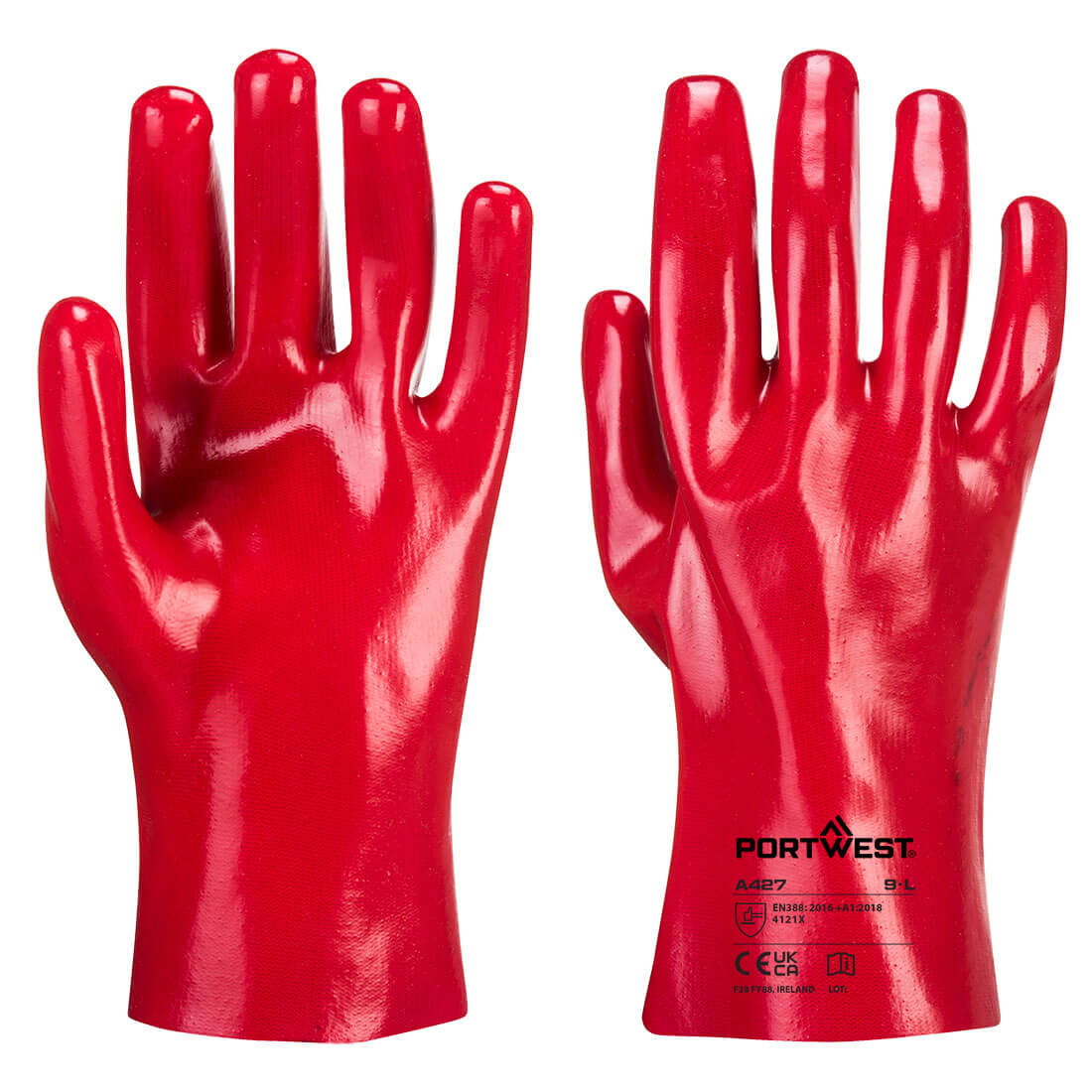 PVC Stulpenhandschuh - Rot (RER)