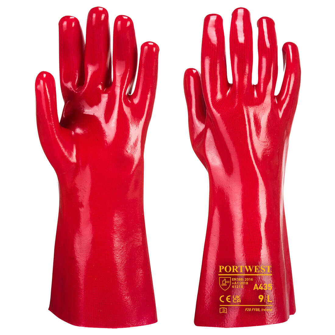 PVC-Handschuh 35cm Stulpe - Rot (RER)