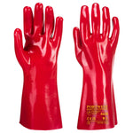 PVC-Handschuh 35cm Stulpe - Rot (RER)