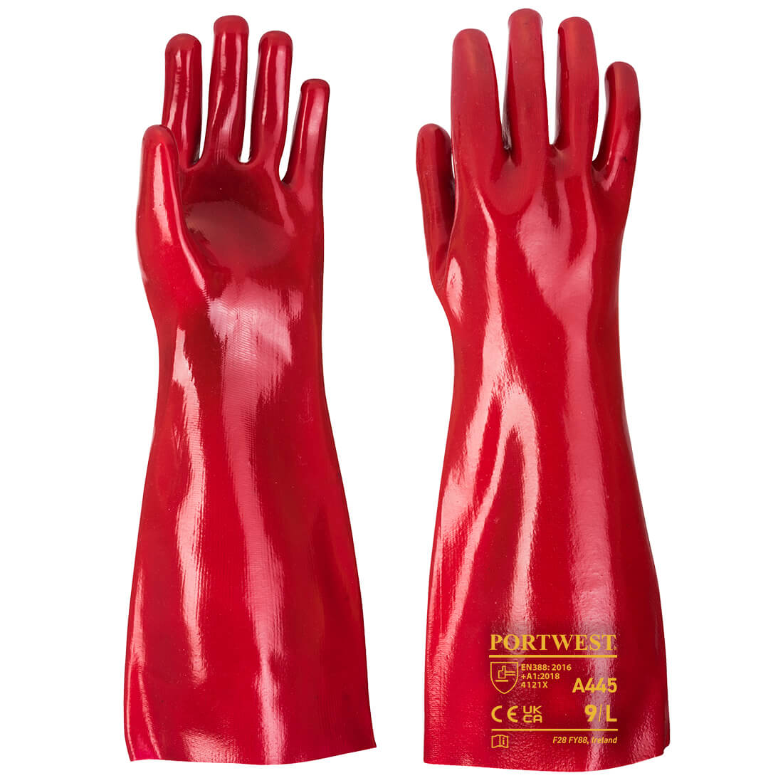 PVC-Handschuh 45cm Stulpe - Rot (RER)