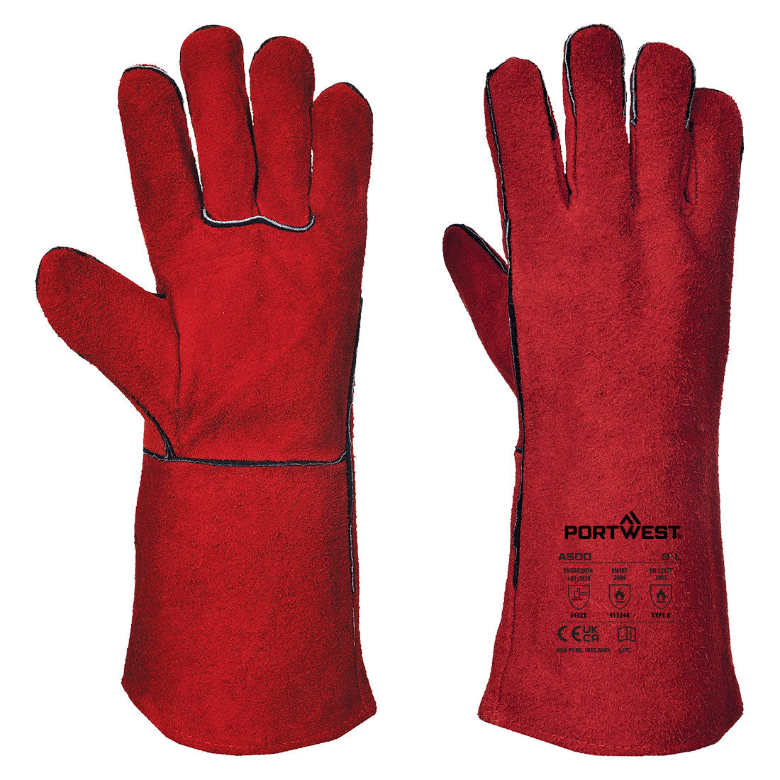 Schweißer Stulpenhandschuhe - Rot (RER)